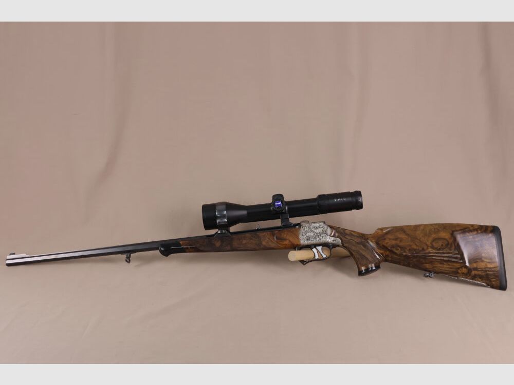 Outschar / Ferlach break-action rifle System "Heeren" // Dream wood // Octagonal barrel // Engraving // Zeiss Varipoint !!