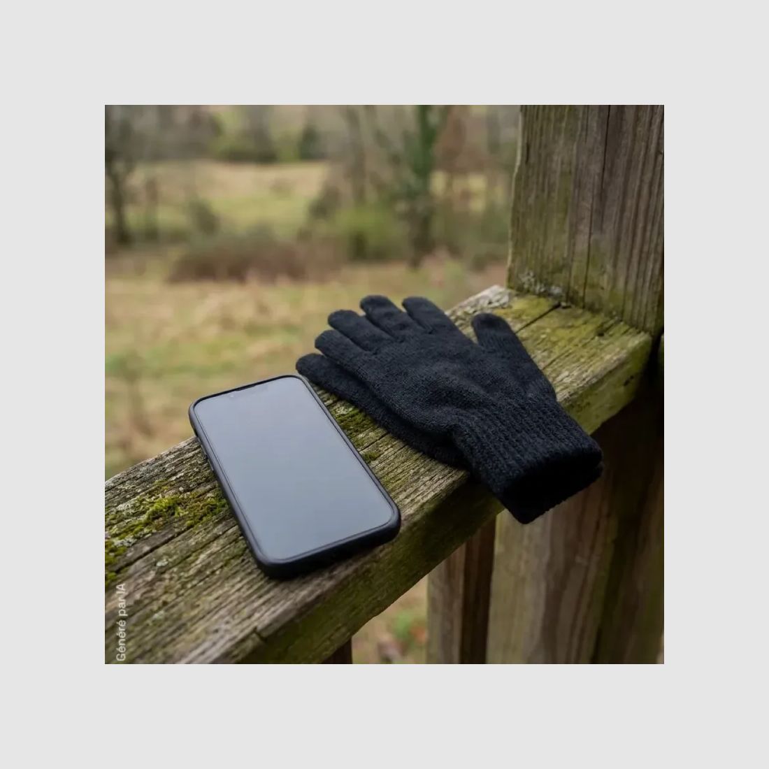 Guantes táctiles negros elásticos con interior cepillado 24 cm, imagen 4 de 7