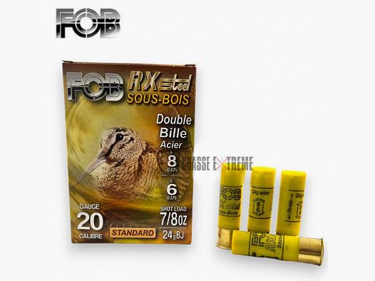 10 Cartridges FOB Rx Steel Woodcock 24gr Cal 20 6+8