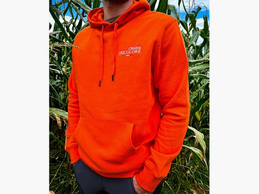SWEAT CHASSE TRICOLORE ORANGE