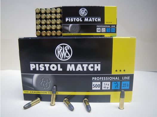 RWS Pistol Match 40 grains Kal. 22lr x 500