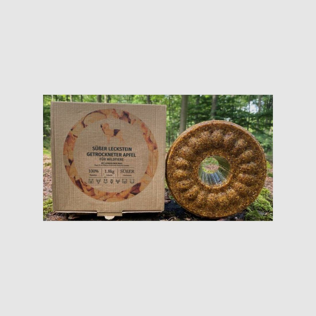 Wild lollipop lick stone sweet apple with ground corn