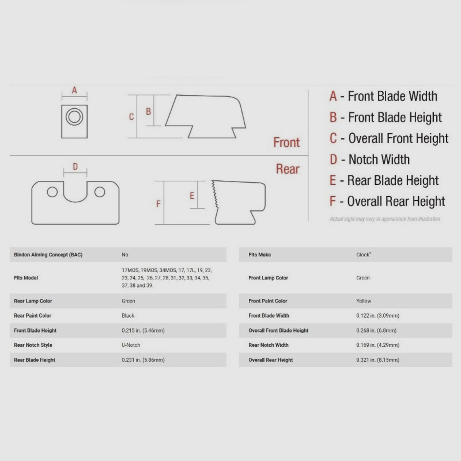 Trijicon N-Visier HD XR Gelb G17-39 MOS