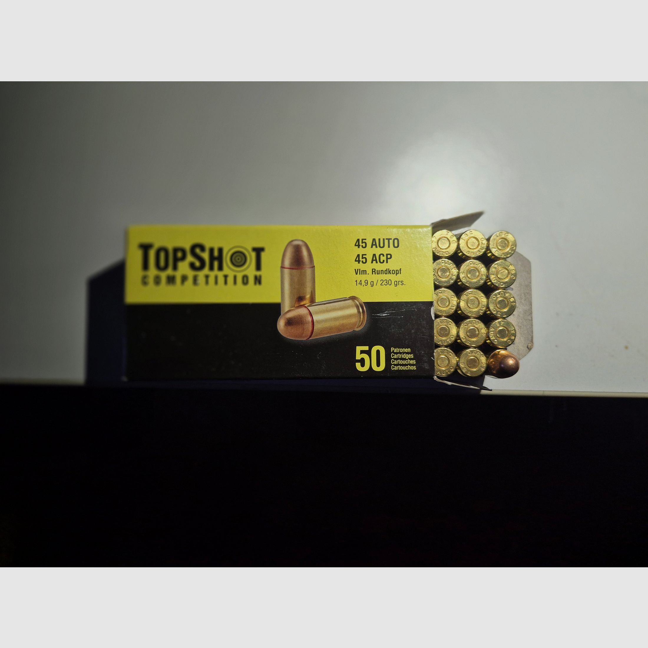 850 Schuss Munition .45, 45 ACP, 45 Auto 17x 50 Schuss TopShot Competition Kurzwaffenpatronen