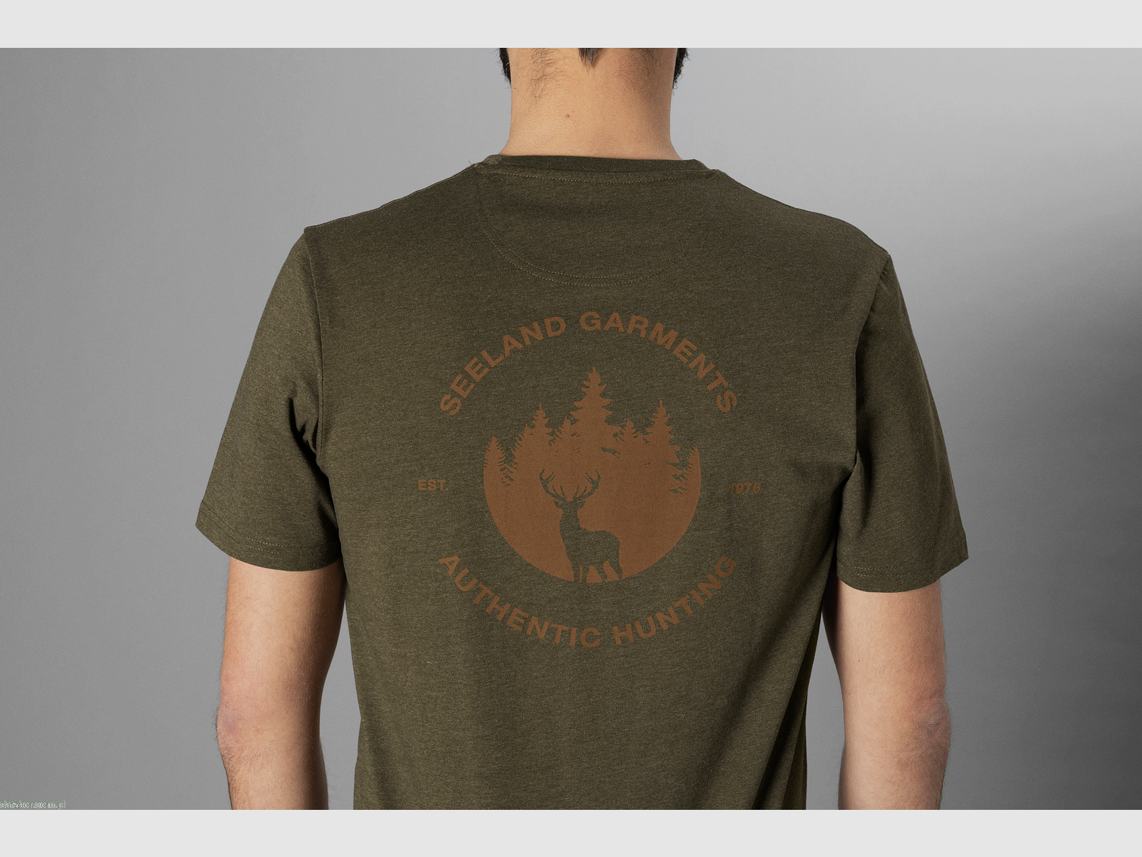 T-shirt SEELAND Saker Pine Green Melange, immagine 3 di 4