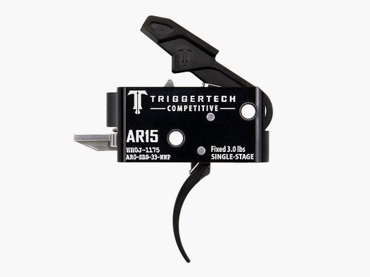 TRIGGERTECH AR-15 Competitivo - Nero Pro Curvo 3lbs, Singolo Stadio