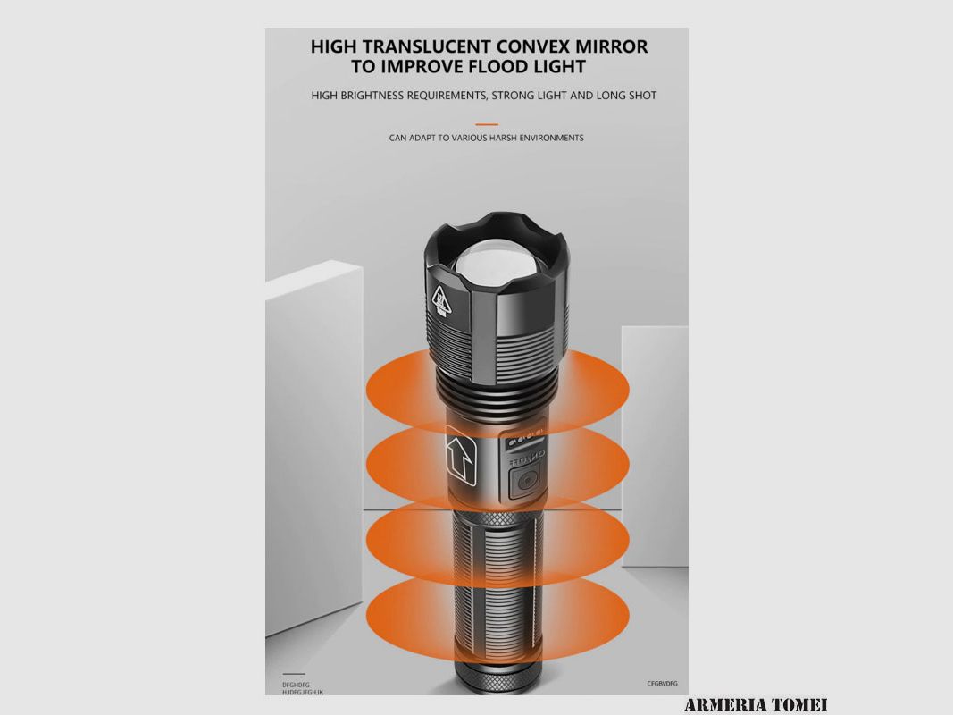 TASCHENLAMPE – 1600 WIEDERAUFLADBAR USB 22-LUX, Bild 5 von 7