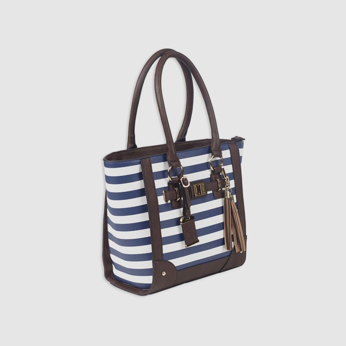Borsa Tote Purse Style Stripe - Navy