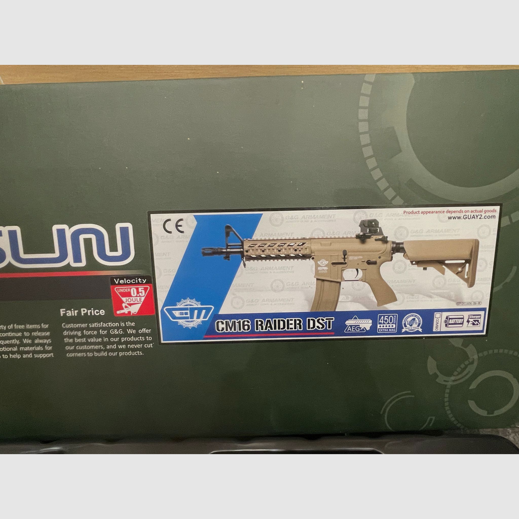 Airsoft - Gewehr - G&G CM16 Raider DST -Desert - ab 14, unter 0,5 Joule