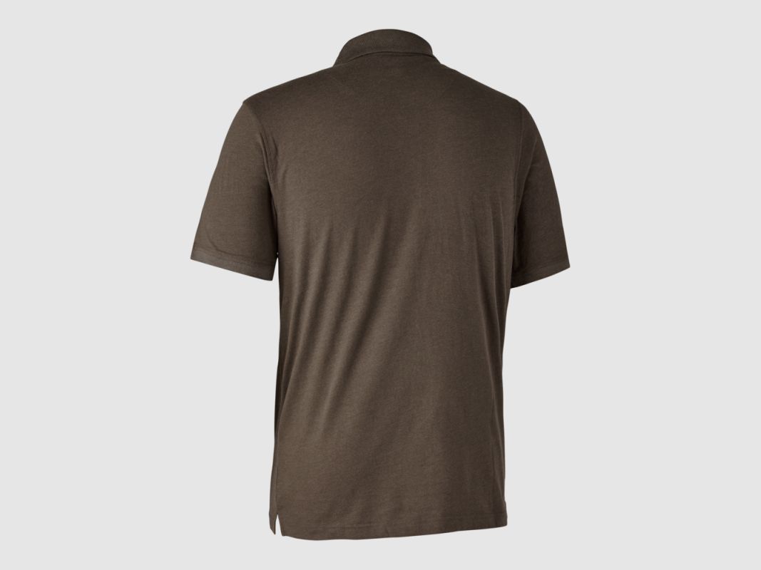 DEERHUNTER GUNNAR POLO SHIRT MARRONE FOGLIA MELANGE, immagine 2 di 5