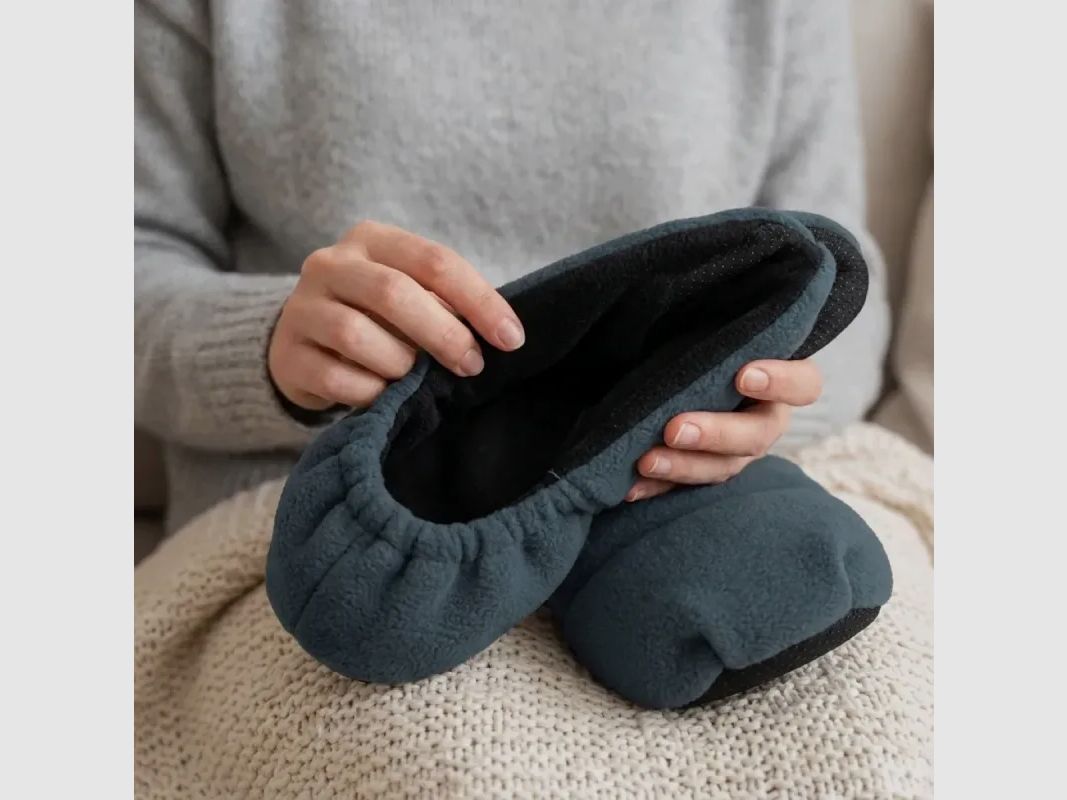 Damen Heizschuhe Grau - Niedrig geschnittene Textil Komfort, Bild 8 von 12