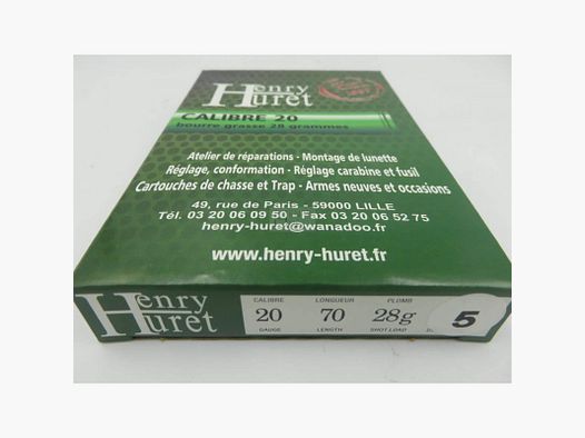 Cart Henry Huret cal 20 BG 28 g Pl 5 Boite de 10