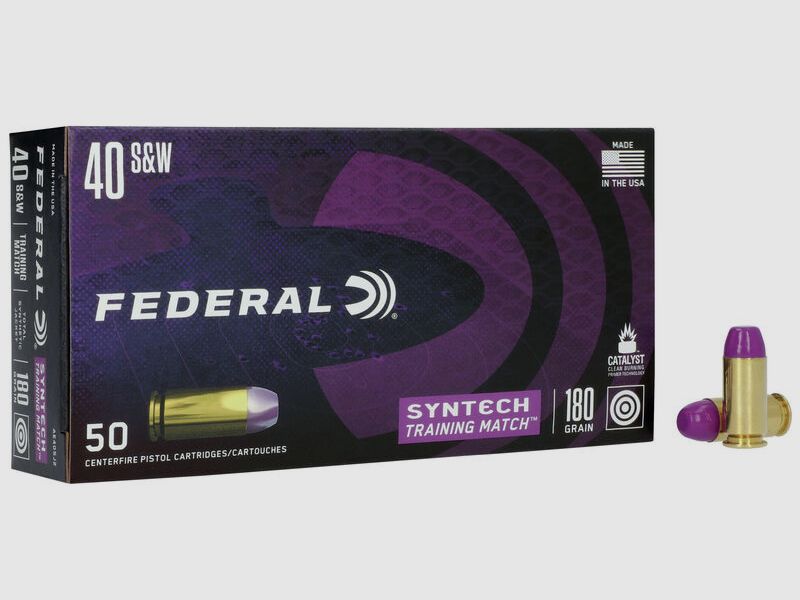 Federal Syntech Training Match .40 S&W 180GR SJFN 50 cartouches