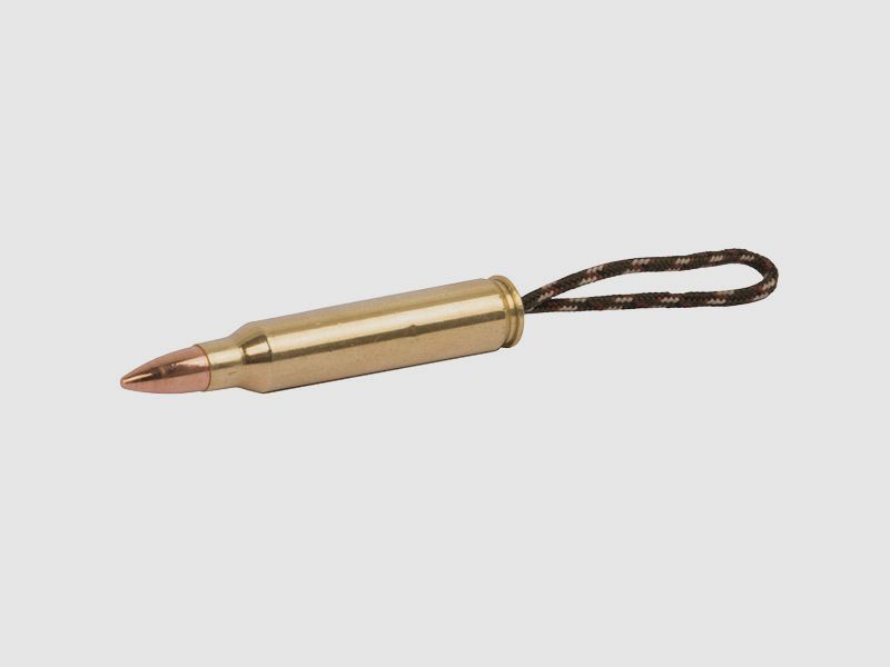 SchlĂĽsselanhĂ¤nger Parachute Cord mit Kaliber 5,56 X 65 .223 Rem Patrone gemustert grĂĽn braun handgefertigt