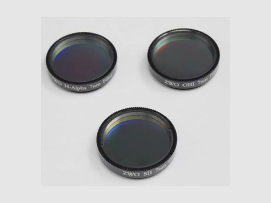 ZWO Filterset Ha SII OIII 1,25", 7 nm, Dicke 1,9 mm, Bild 1 von 3
