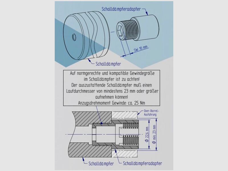 WHED i-SWIFT Schalldämpferadapter auf Sondergewinde, Bild 5 von 5