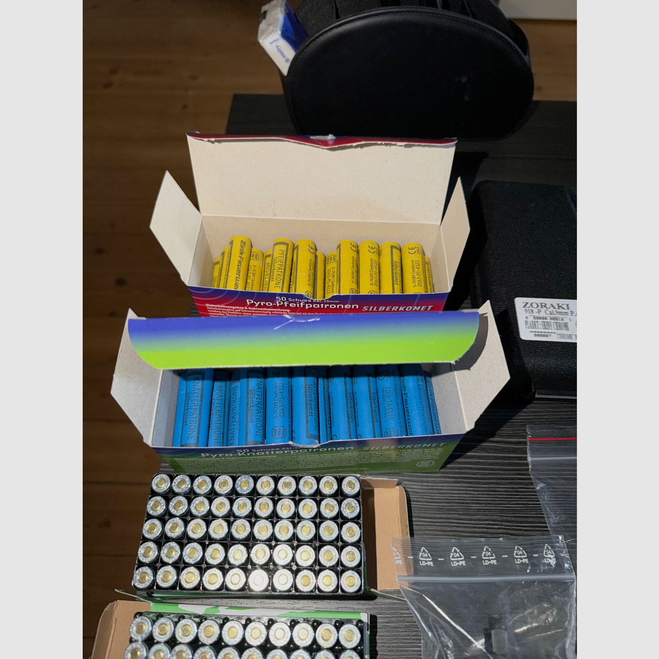 918-P Schreckschusspistole Chrom 9mm inkl. Zubehör