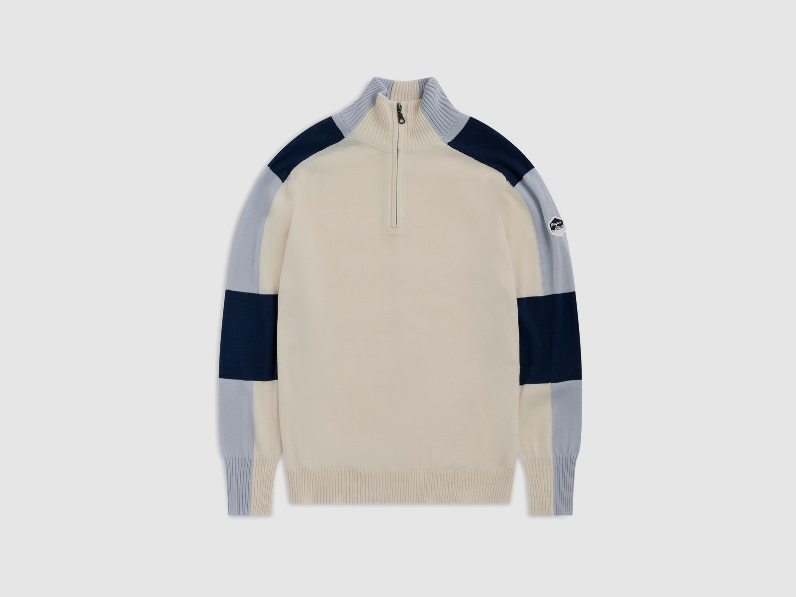 Bergans Lyderhorn Half-Zip Wool Sweater Men Cream/Navy Blue S