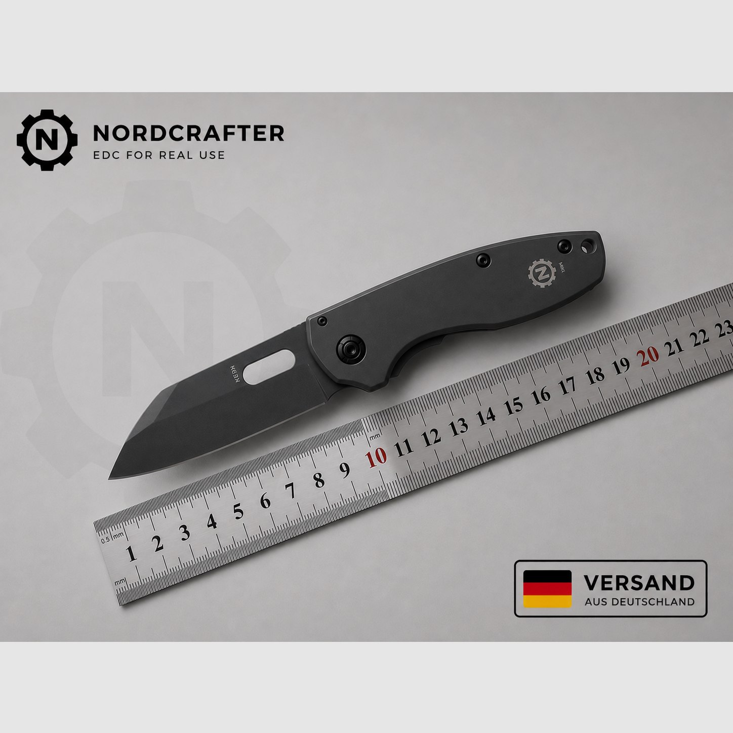 NORDCRAFTER KERN MK1 EDC Couteau pliant Acier inoxydable Gris – Couteau de poche compact, image 2 sur 7