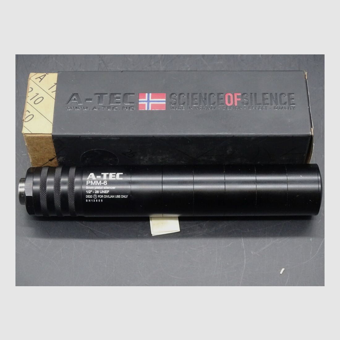 A-Tec PMM 6 Kaliber 9mm 1/2 - 28 UNF Schalldämpfer Ausstellungsstück Sonderpreis