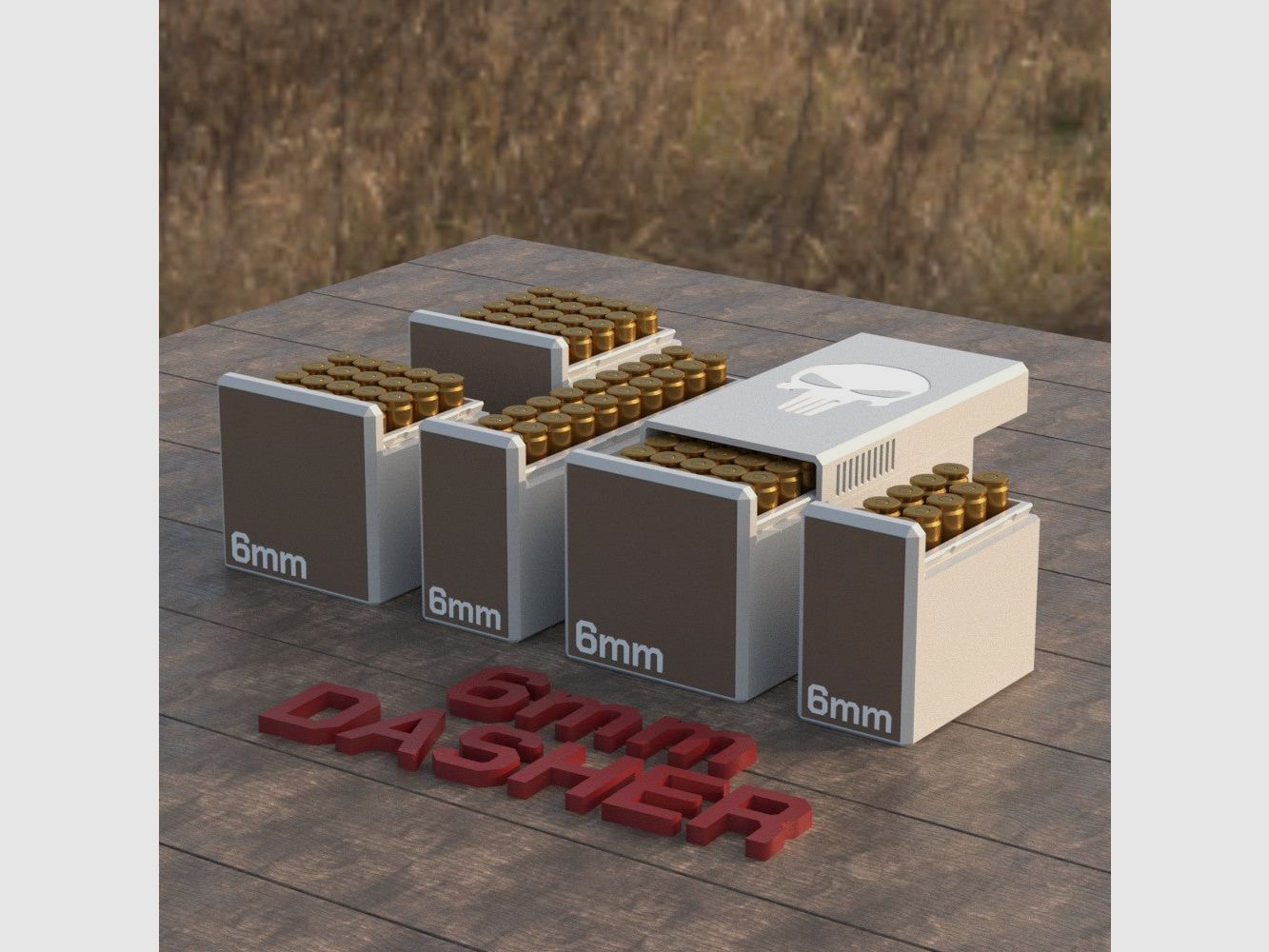 Filamelt Munitionsbox / Ammo Box 6mm Dasher – Patronenbox für 50 Schuss, Made in Germany