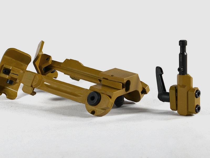 Set bipod FORTMEIER con adattatore Picatinny 6 ore, RAL8000 H184 (altezza da 18,4 a 23,5 cm)