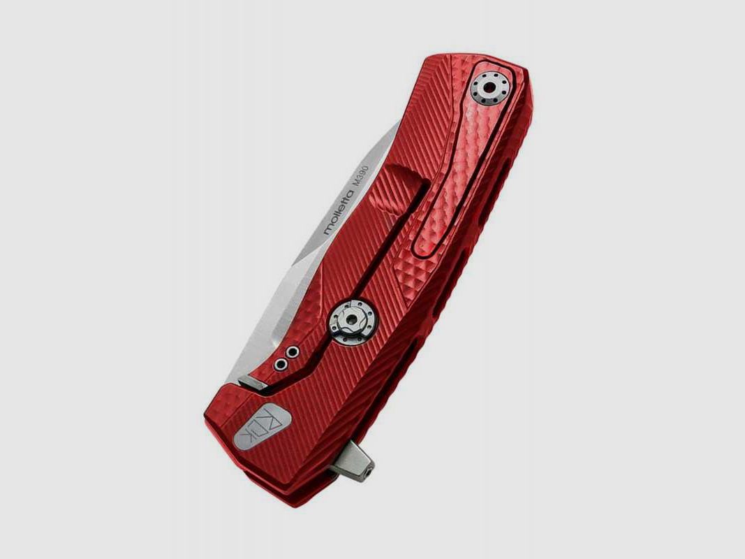 Lionsteel ROK Aluminium Taschenmesser, rot, satiniert
