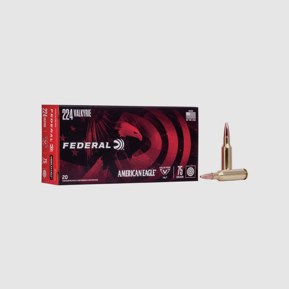 Büchsenmunition FEDERAL American Eagle – 224 Valkyrie – 75 grains – FMJ