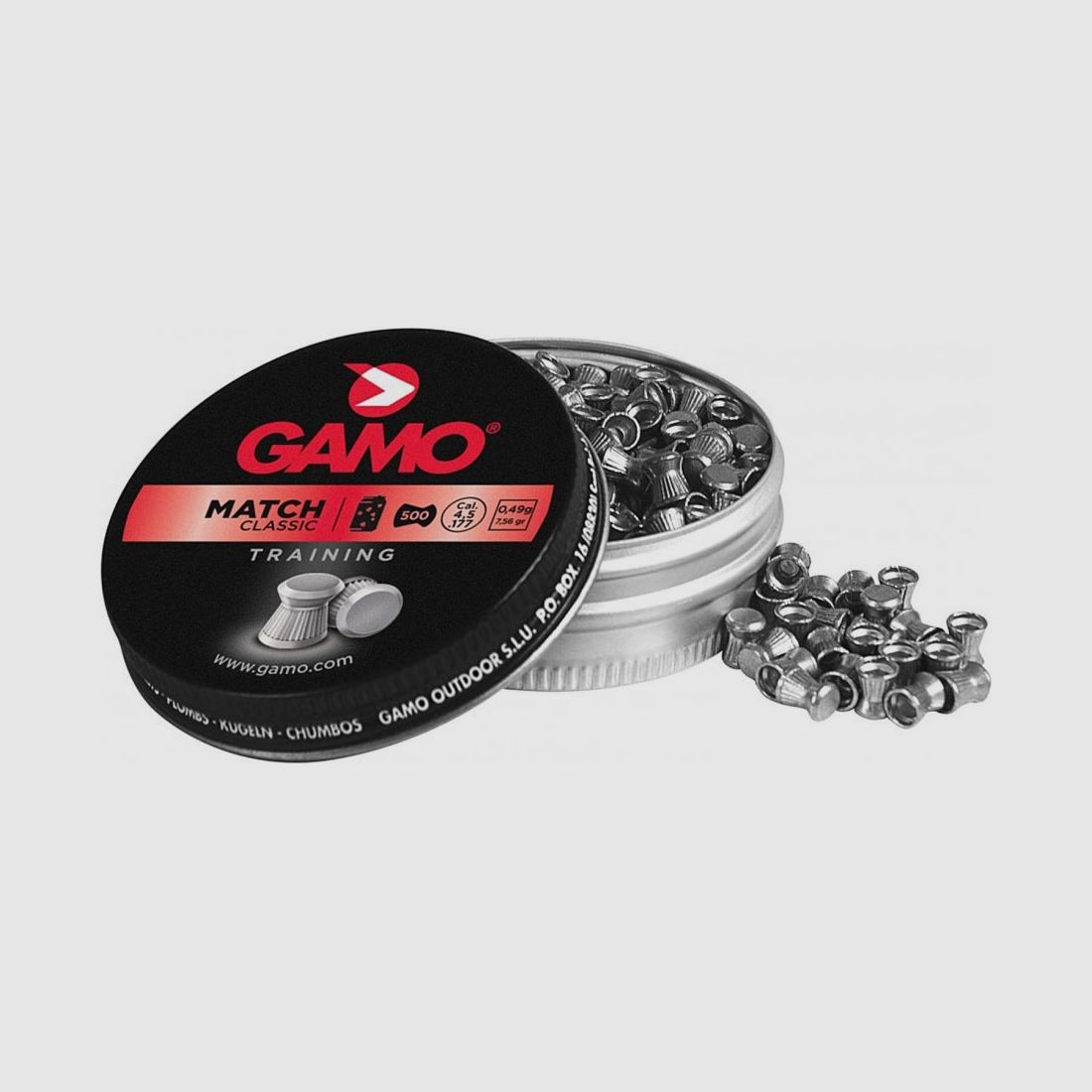 Gamo Balines Match Cabeza Plana Calibre 4,5mm .177 0,49g Venta Libre
