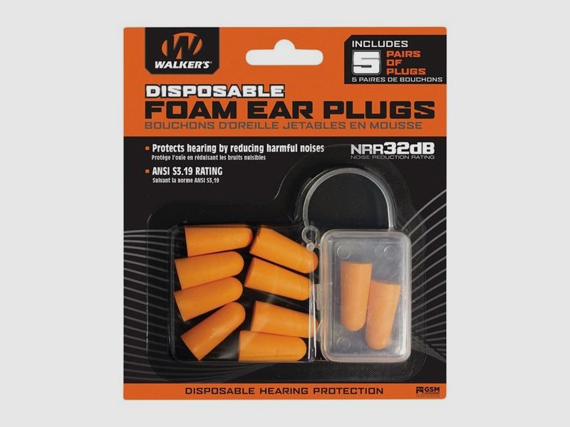 WALKERS GAME EAR BOUCHONS EN MOUSSE - PACK DE 5 PAIRES