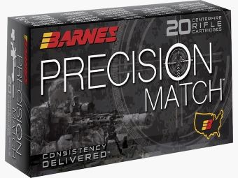 Barnes PRECISION MATCH .338 Lapua Mag. 300GR LRX Boat Tail 20 Patronen