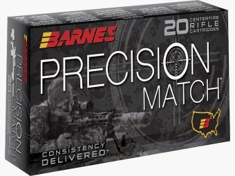 Barnes PRECISION MATCH .338 Lapua Mag. 300GR LRX Boat Tail 20 Patronen