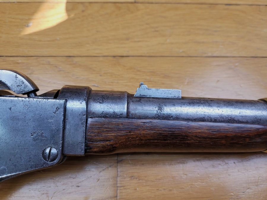 Schöne und seltene Starr-Karabiner der Kavallerie Modell 1858 – Bürgerkrieg – 1. Arkansas – Kal. 54 mit kipplauf – verwendet von der Nationalen Verteidigung 1870 – Und die Form wird mit der Waffe geliefert! TBE!, Bild 6 von 32