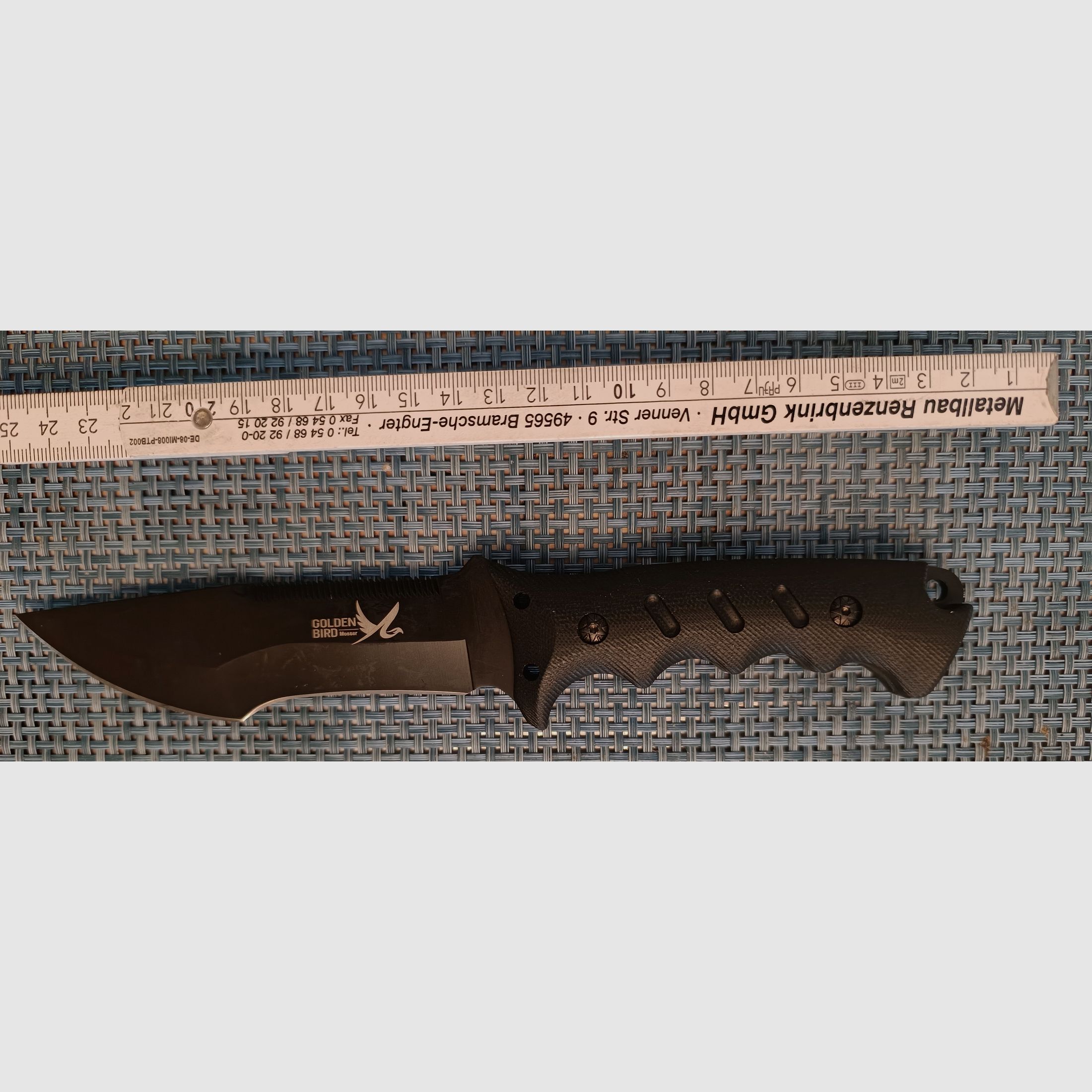 Cuchillo Bowie Caza Combate Pájaro Dorado