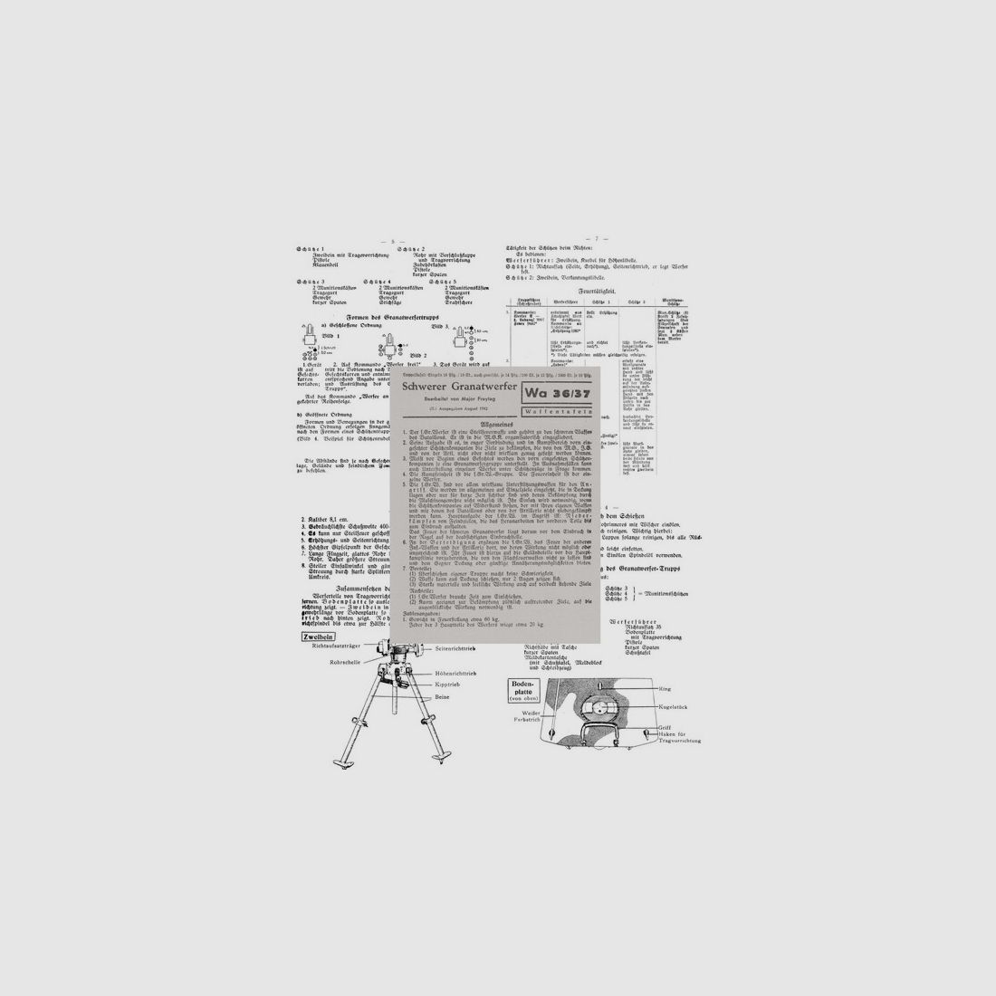 Nachdruck Taschenkarte Wehrmacht schwerer Granatwerfer 8 cm