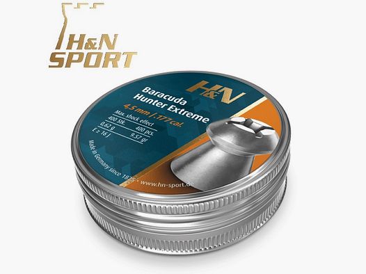Balines H&N Barracuda Hunter Extreme cal. 4,50 mm. Lata 400 uds. de 0,62 g.