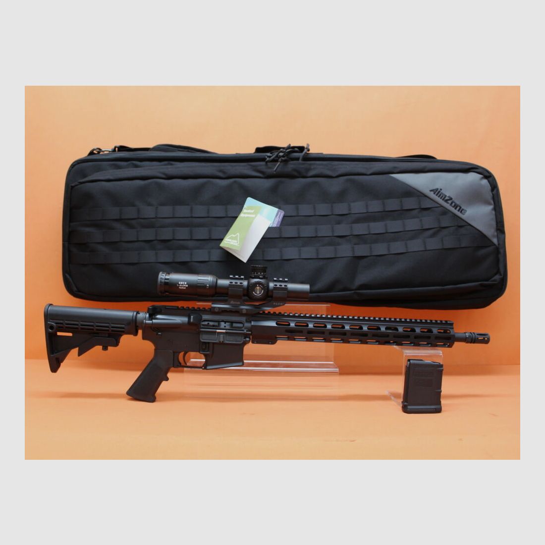 AimZone Ha.Büchse .223Rem AimZone Aim15 Basic Sporter 16L System AR-15 +Geco 1-6x24 Zielfernrohr+Burris PEPR
