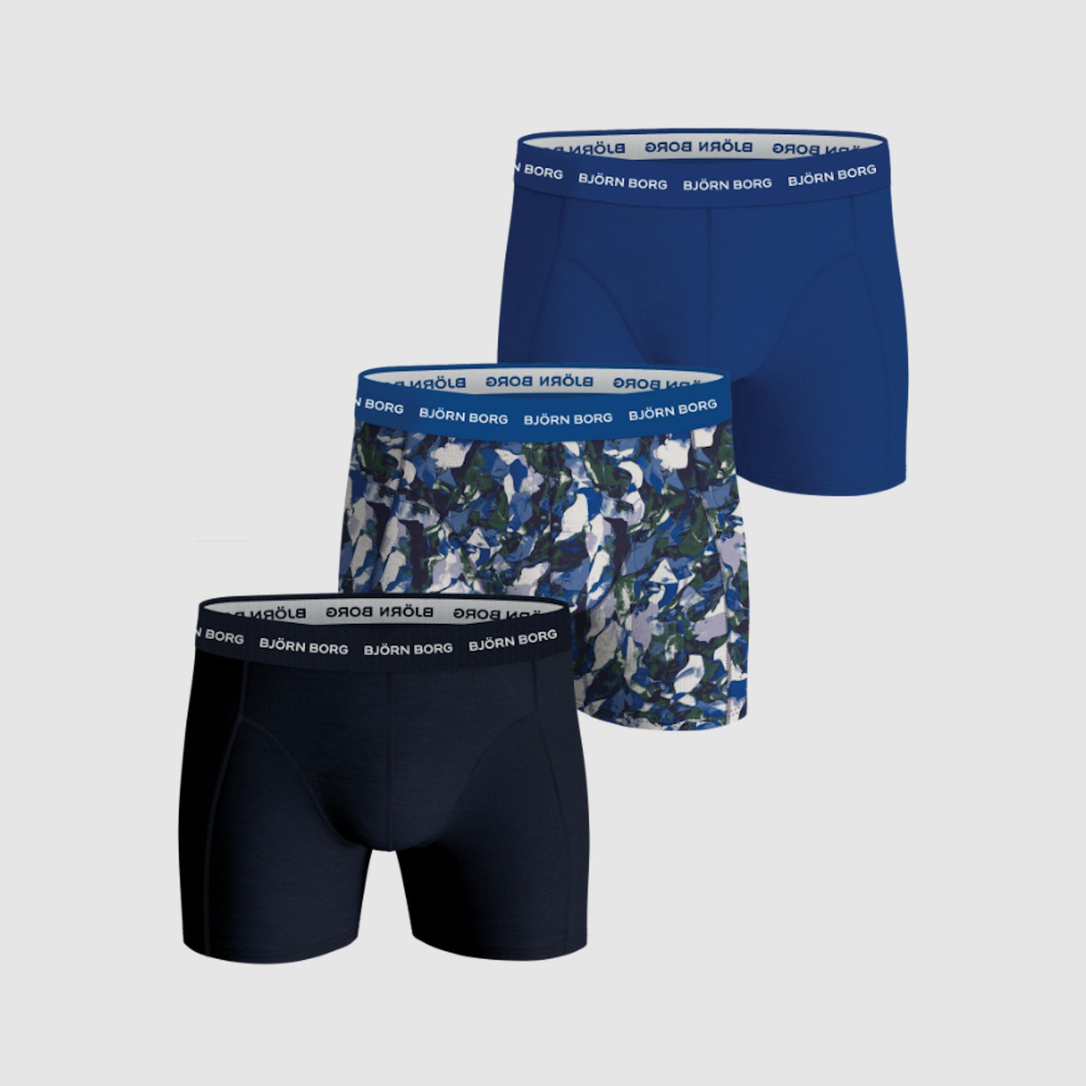 Björn Borg 3-Pack Slip Blu Marino/Blu/Stampa Chiara