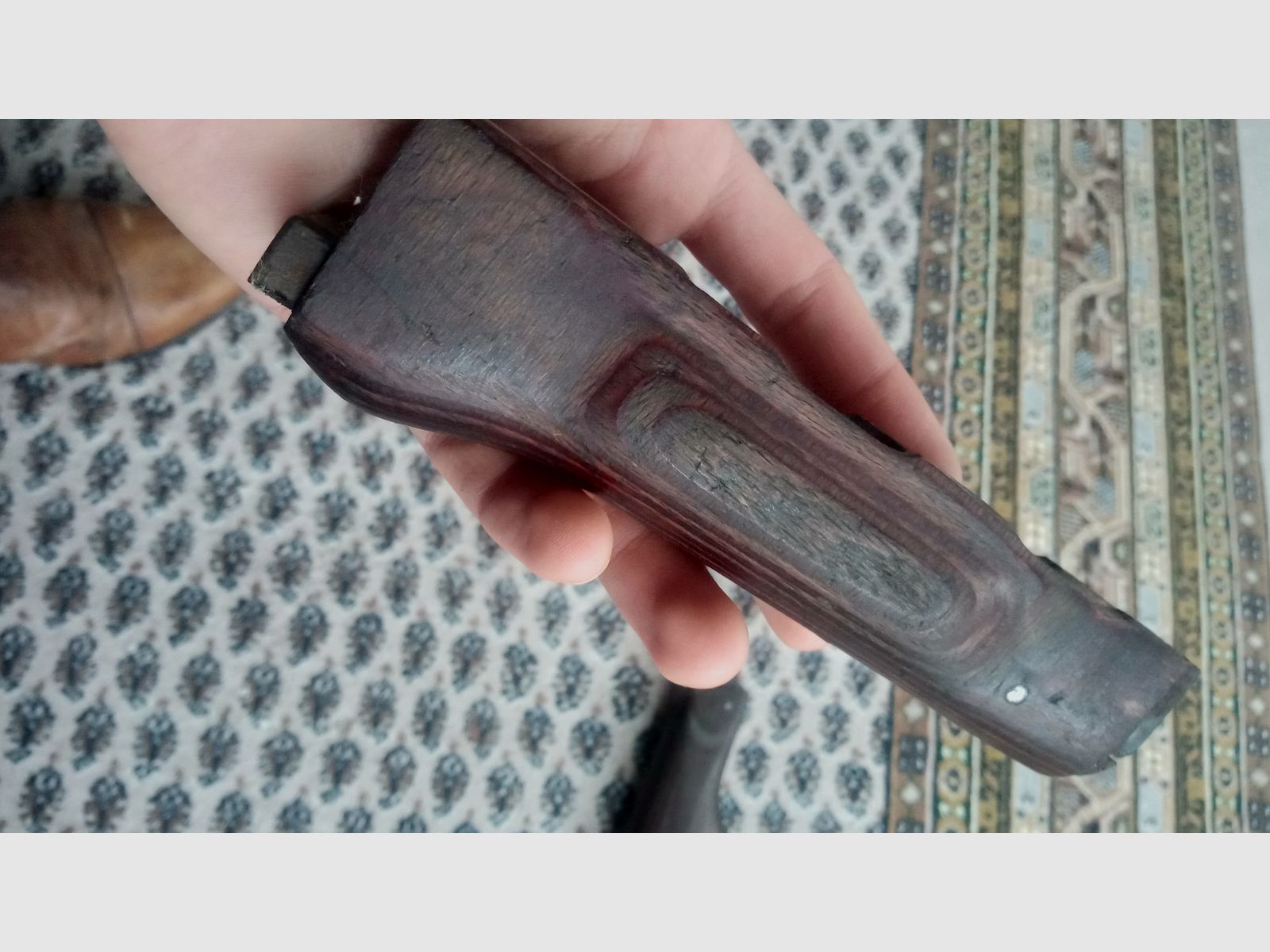 AK stock set wood laminate dark brown presumably Russian // stock and handguard // AKM & AK74 / can also be fitted into Cybergun GSG Co2 AK47