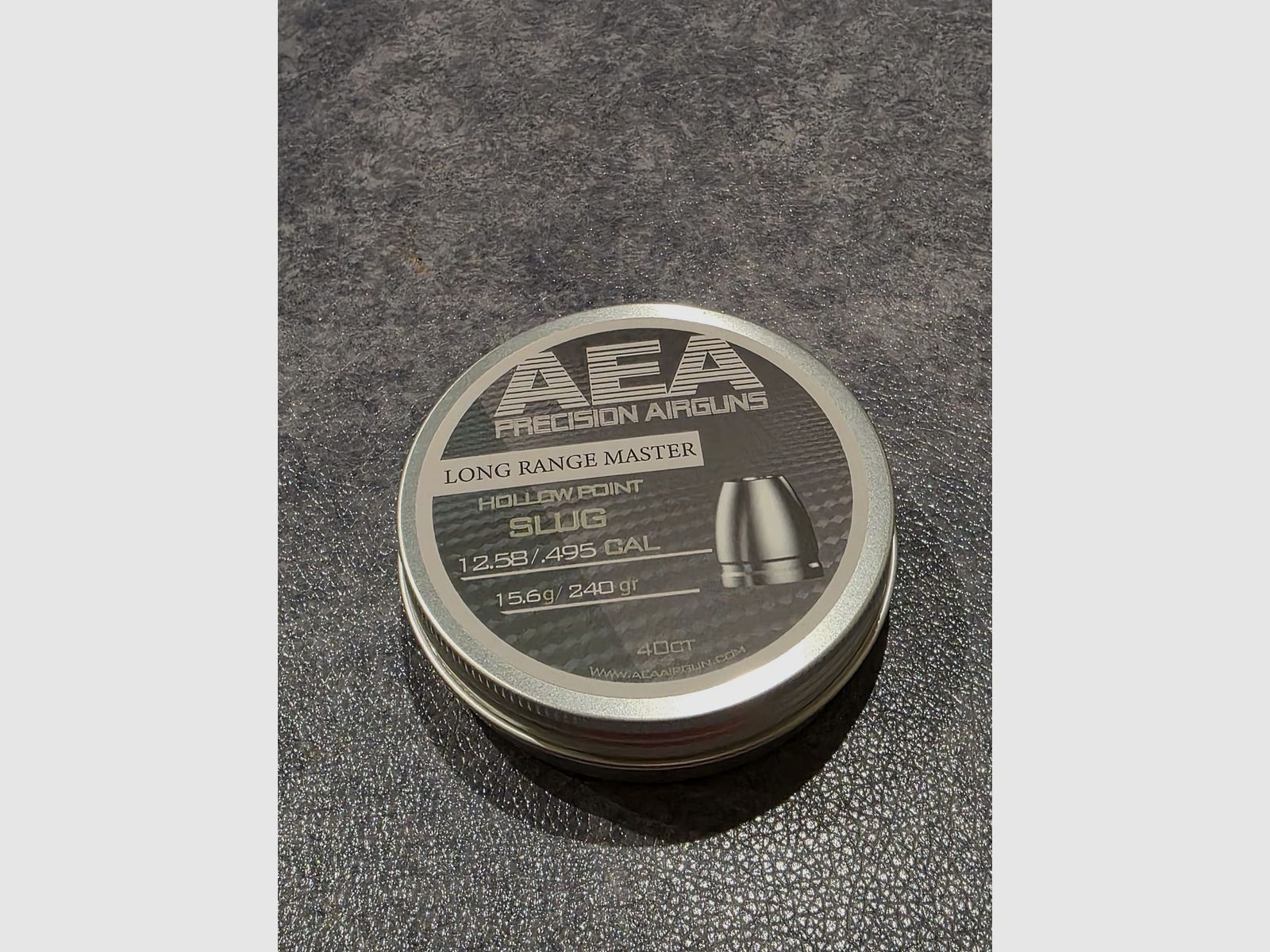 Original AEA Hohlspitz Luftgewehrgeschosse für Megalodon / Challenger Long Range Master 12,58mm .495 / .50 15,6g