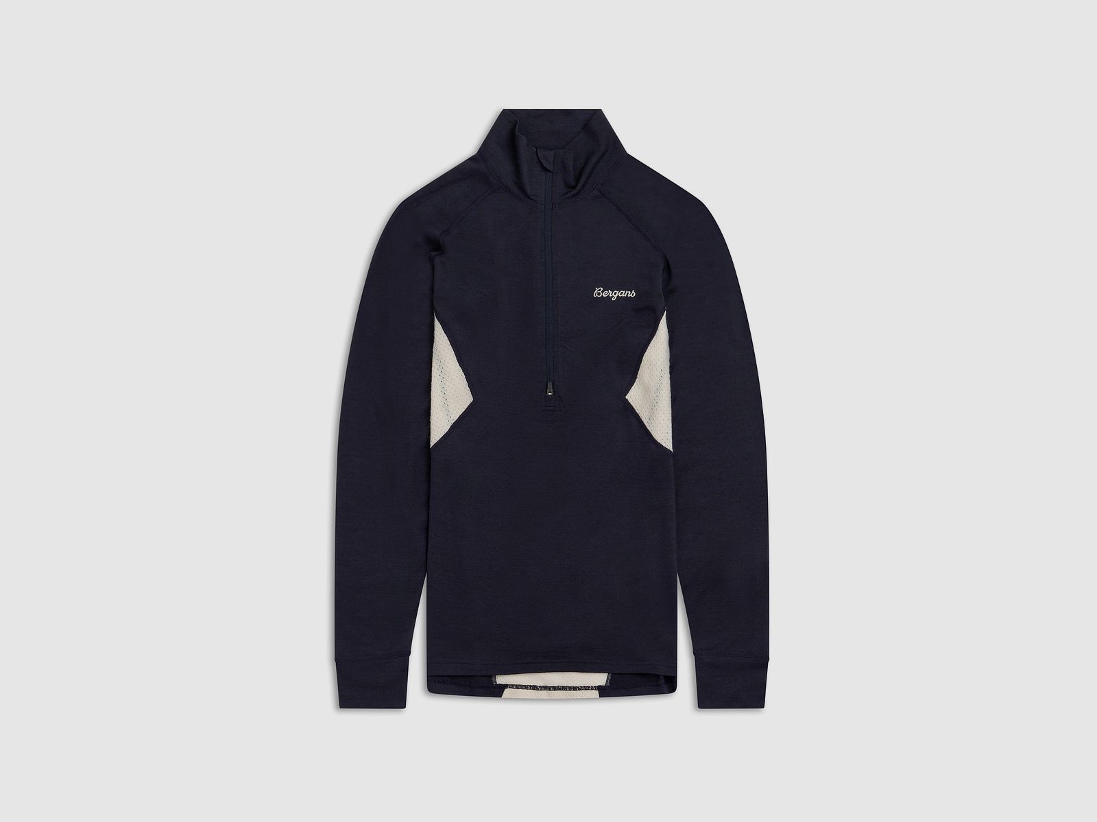 Bergans Inner:Pure Merino Half-Zip Thermoshirt Donna Blu Scuro/Crema XL