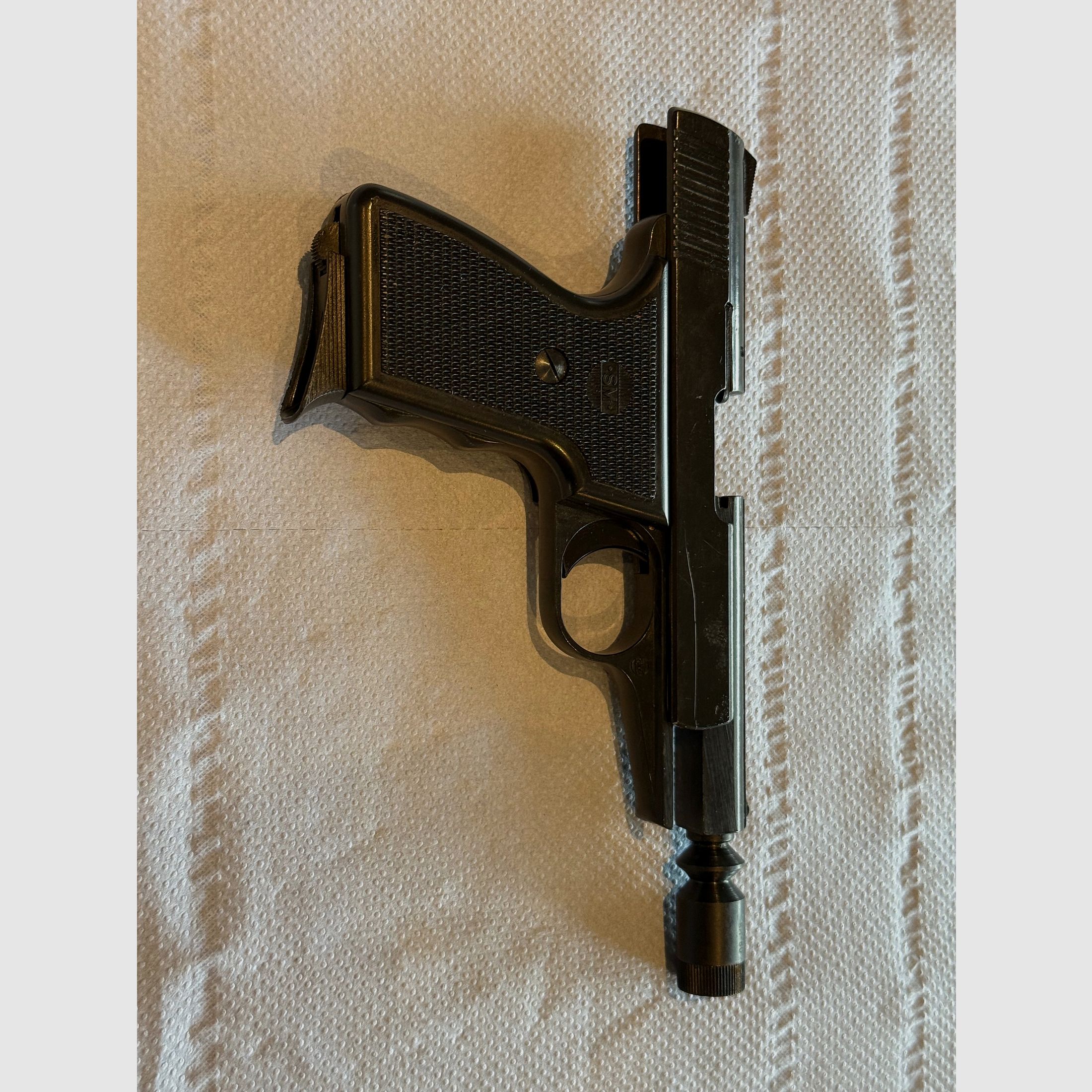 SM Rhöner SM 80 – Klassische Schreckschusspistole im Kaliber 8mm P.A.K. (PTB 267, Beschuss KC 1992)