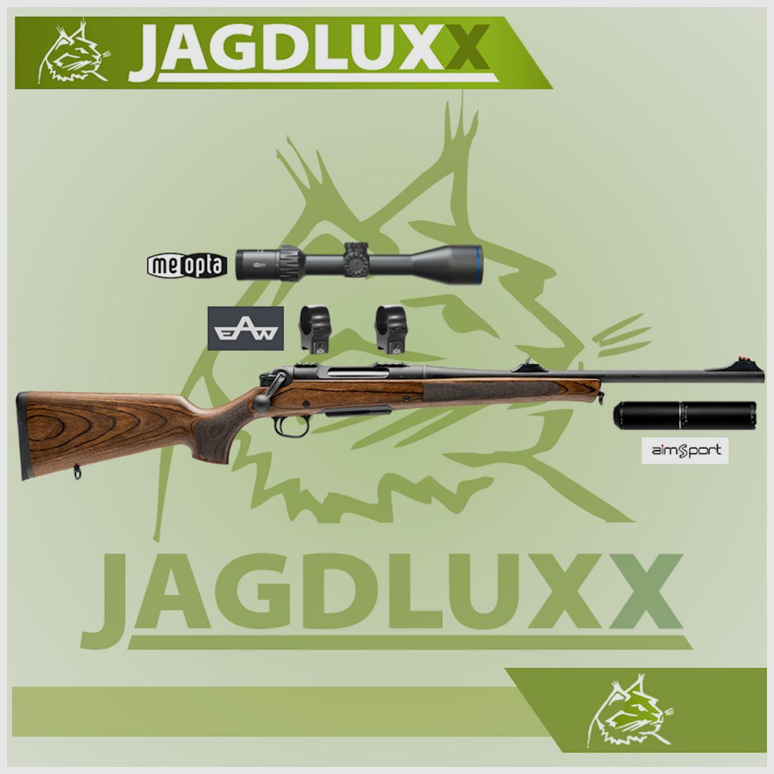 Haenel JAEGER NXT .308 Win mit Meopta Meohunter Optik + aimSport Triton No. 5 Schalldämpfer