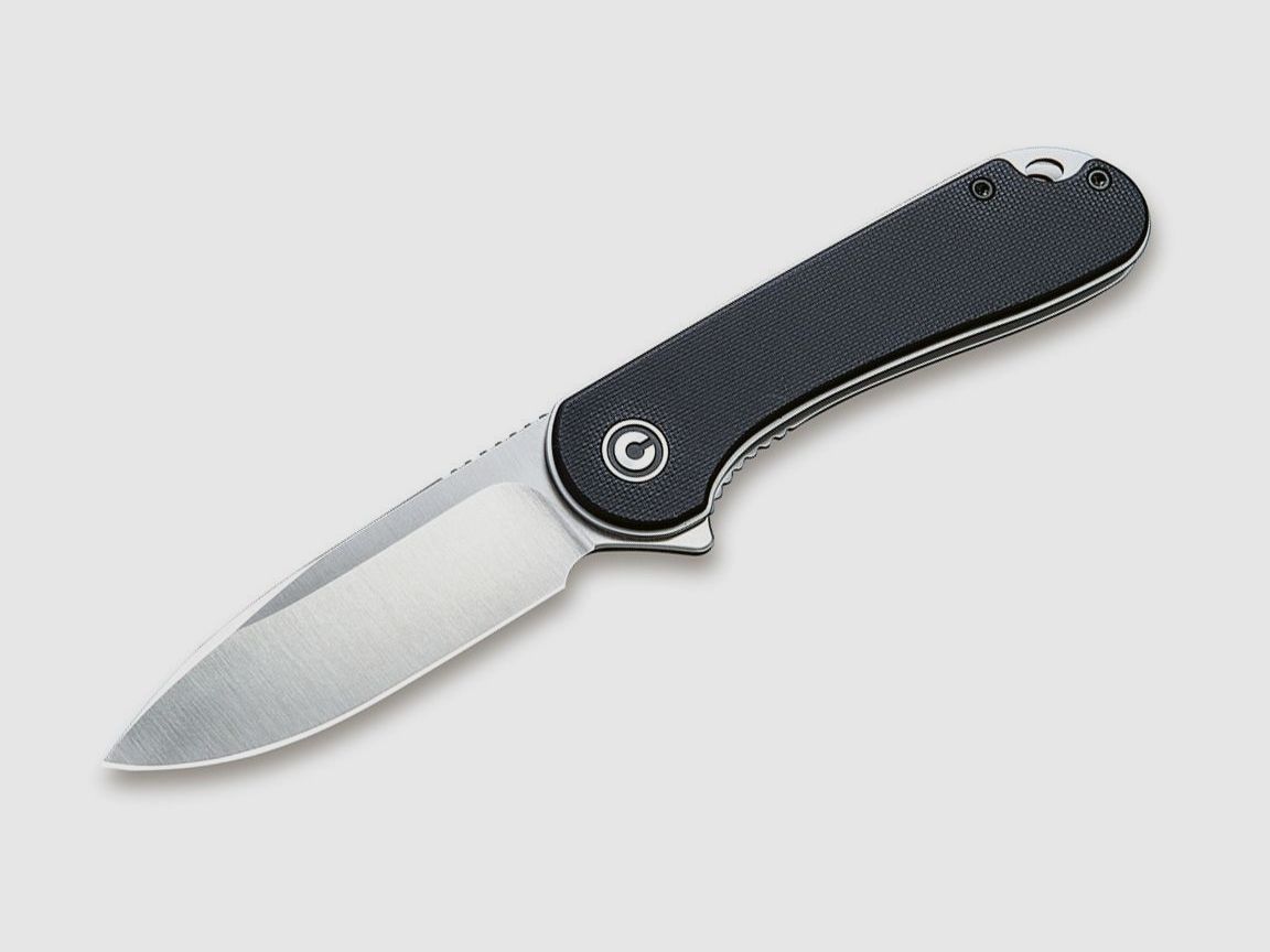 schlichtes Taschenmesser Elementum Black D2-Klinge Deep-Carry-Clip G10
