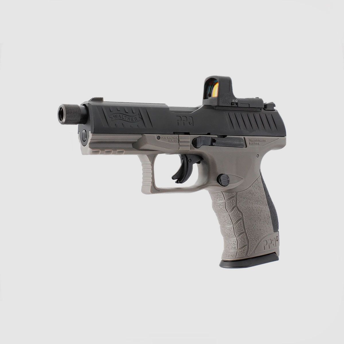 CO2-PISTOLE – UMAREX – WALTHER PPQ M2 Q4 TAC Combo 4,6″ Set 4,5 mm (.177) Pellet, CO₂, < 3,0 J, Tungsten-Grau, Bild 2 von 7