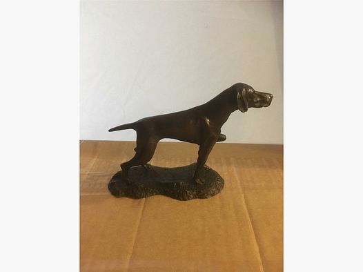 Lovergreen Accessoires Motiv Bracke auf einer Fährte patinierte Bronze-Statue