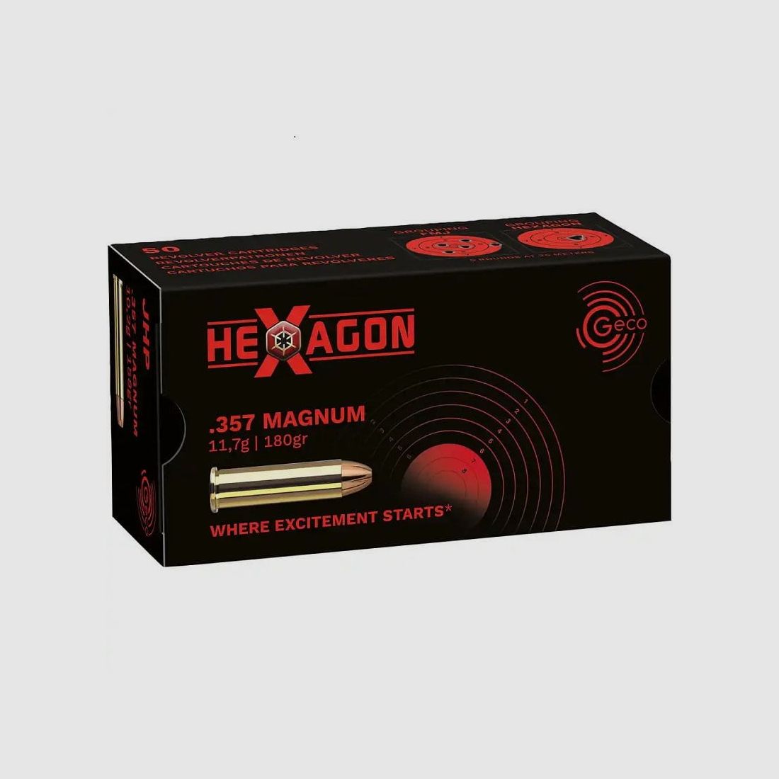Geco .357 Magnum Hexagon Superclean Sintox 180 gr.