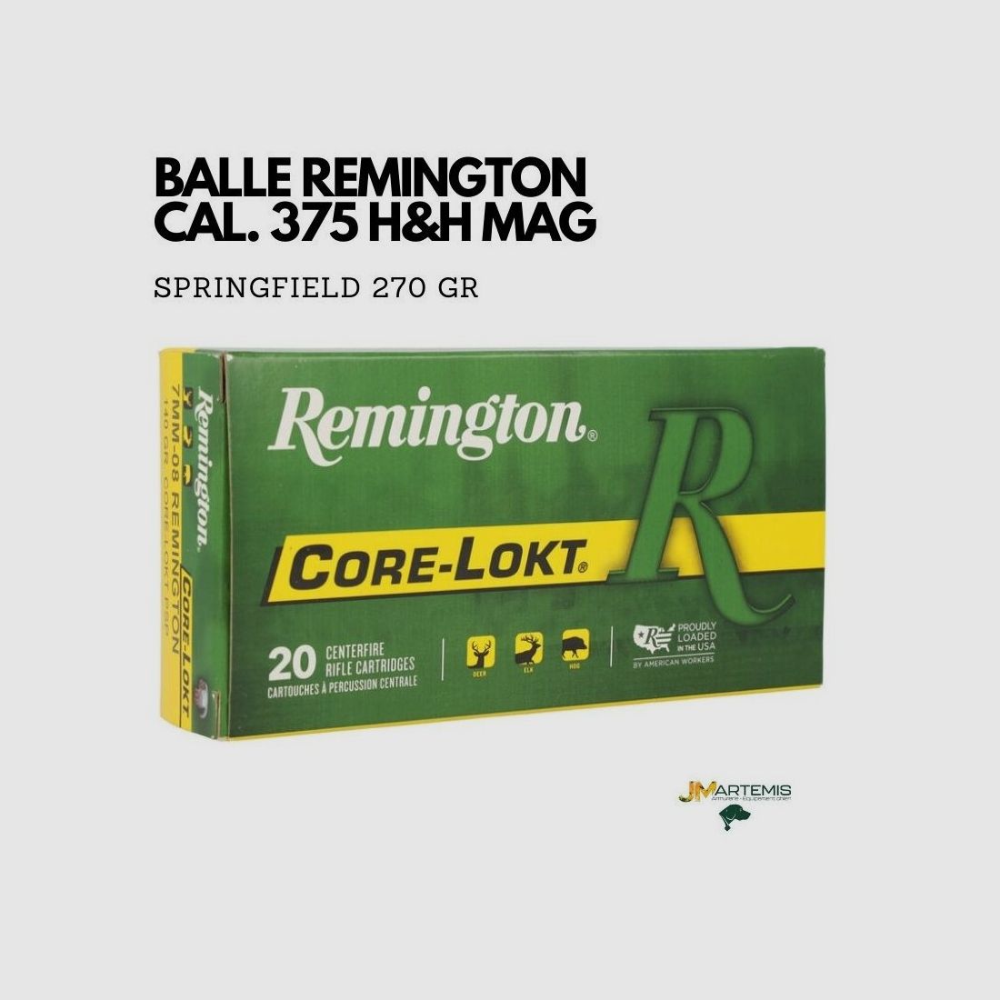 PATRONE REMINGTON 375 H&H SP 270GR, Bild 1 von 3