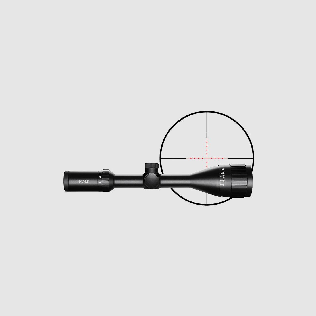 Zielfernrohr von Hawke Modell Vantage IR 1 Zoll 4-12x50 AO, Absehen Mil Dot