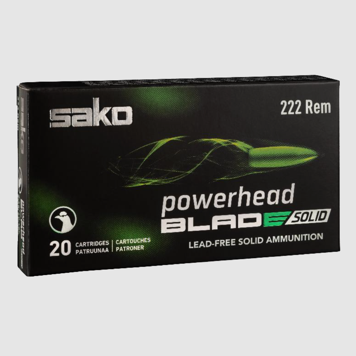 Sako Powerhead Blade Solid .222 Rem – 2.6g/40gr loodvrije geweerpatroon, afbeelding 1 van 2
